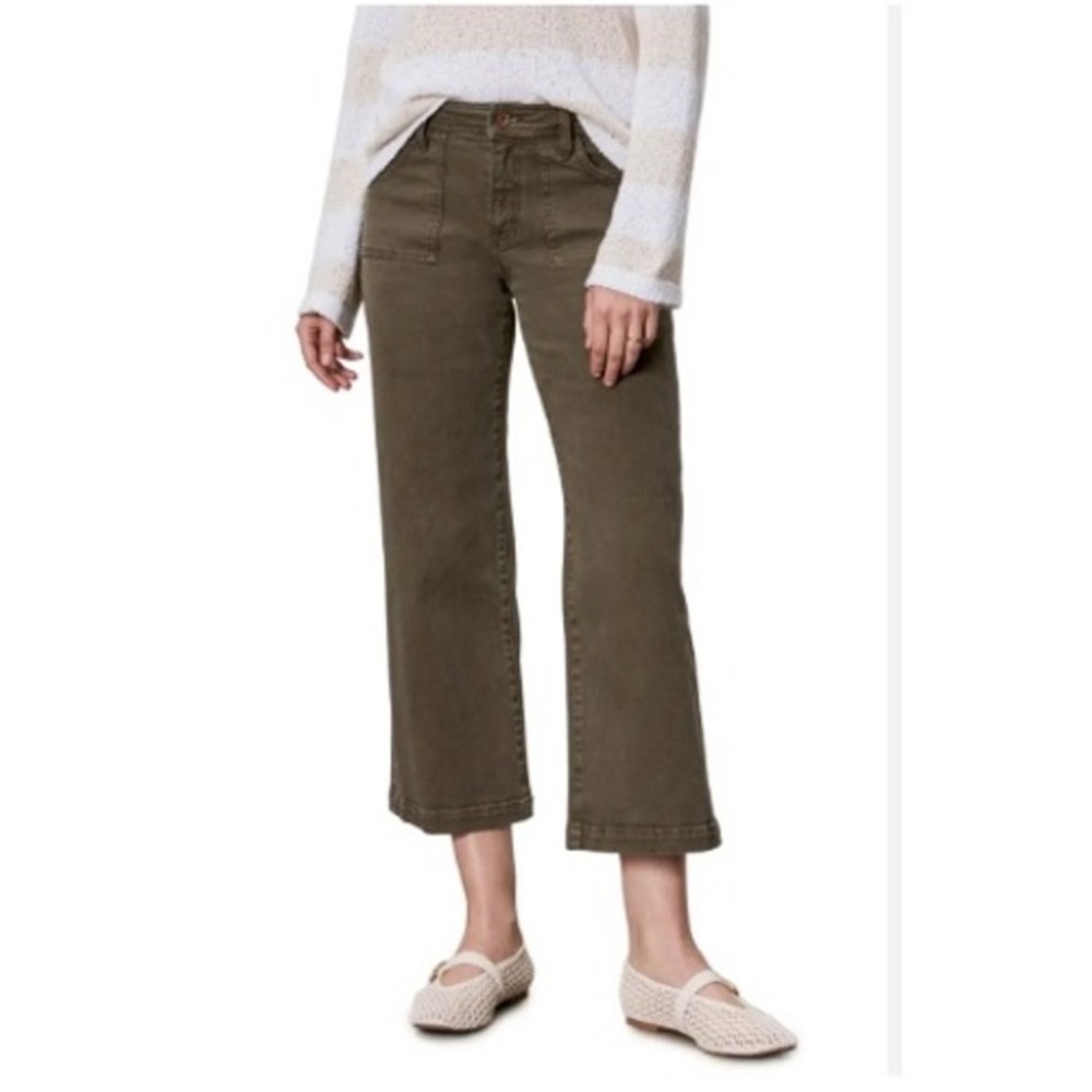 Sanctuary League Crop Standard Rise Wide Leg pants in Olive Green size 29